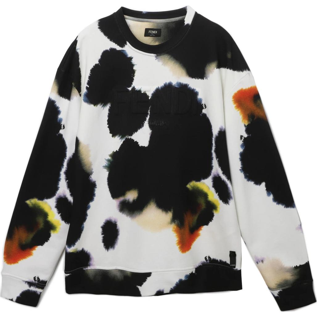 Order FENDI SS23 Multicolor Printed Crewneck Loose Pullover Sweatshirt . FY3938AN1KF0QB9