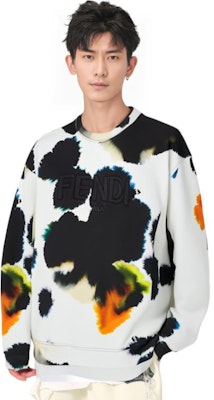 FENDI SS23 Multicolor Printed Crewneck Loose Pullover Sweatshirt . FY3938AN1KF0QB9 Cheap FENDI SS23 Multicolor Printed Crewneck Loose Pullover Sweatshirt . FY3938AN1KF0QB9