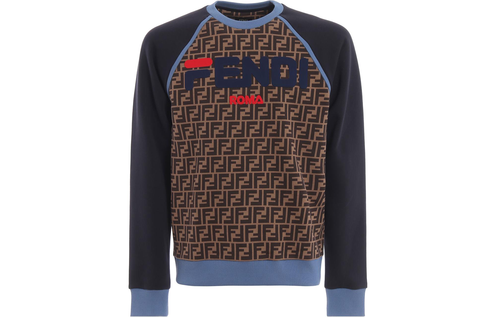Fendi SS23 Multicolor Ribbed Knit Crewneck Sweatshirt Men’s Multicolor FY0944A65IF15IX
