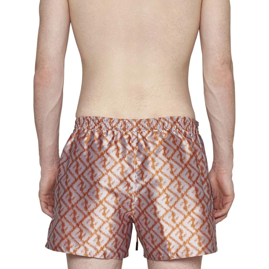 Shop 芬迪 SS23 橙色logo图案抽绳男士休闲短裤. FXB077AN62F1KRO