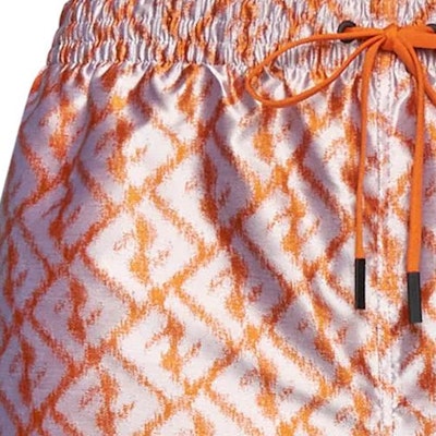 FENDI SS23 Orange Logo Pattern Drawstring Casual Shorts for Men. FXB077AN62F1KRO Details for FENDI SS23 Orange Logo Pattern Drawstring Casual Shorts for Men. FXB077AN62F1KRO