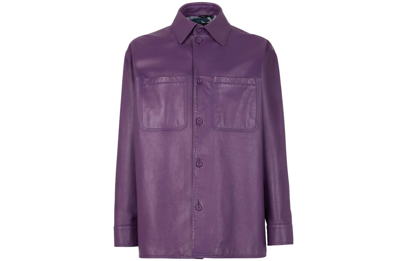 Fendi SS23 Purple Solid Casual Collared Long Sleeve Jacket FPJ103APRLF0QJ7