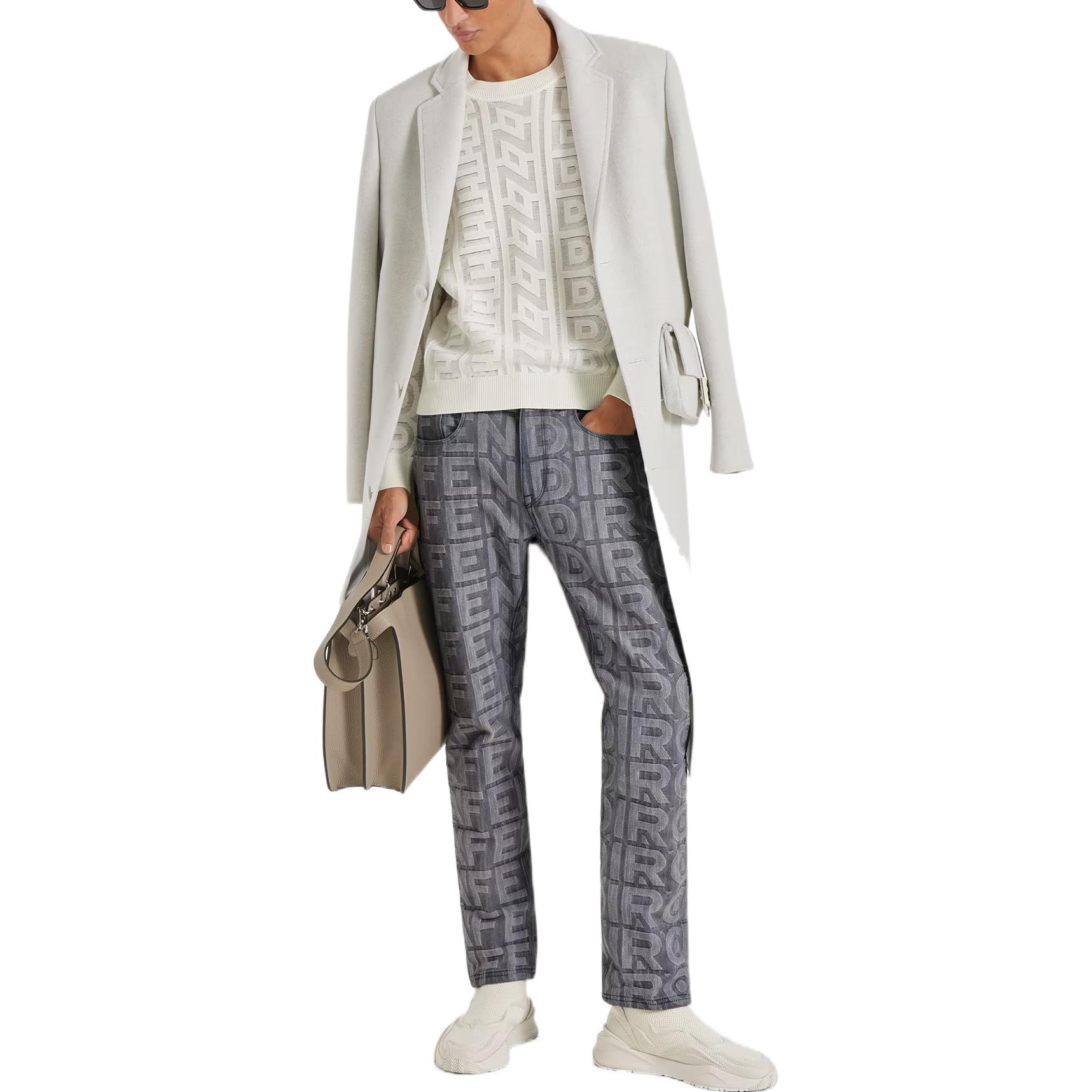 FENDI SS23 Roma Capsule Wool Logo Jacquard Knit Sweater . FZX131AMBXF1J7C 圖 4