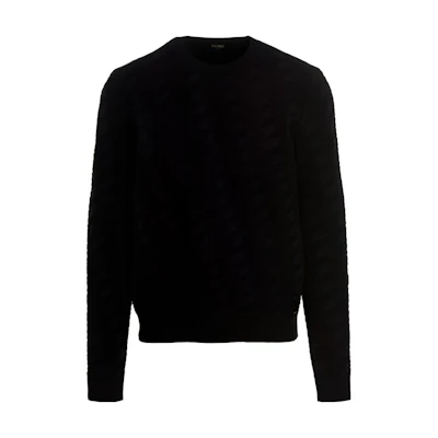 FENDI SS23 Solid Color FF Logo Crewneck Long Sleeve Sweater Black . FZX005AMBUF0QA1