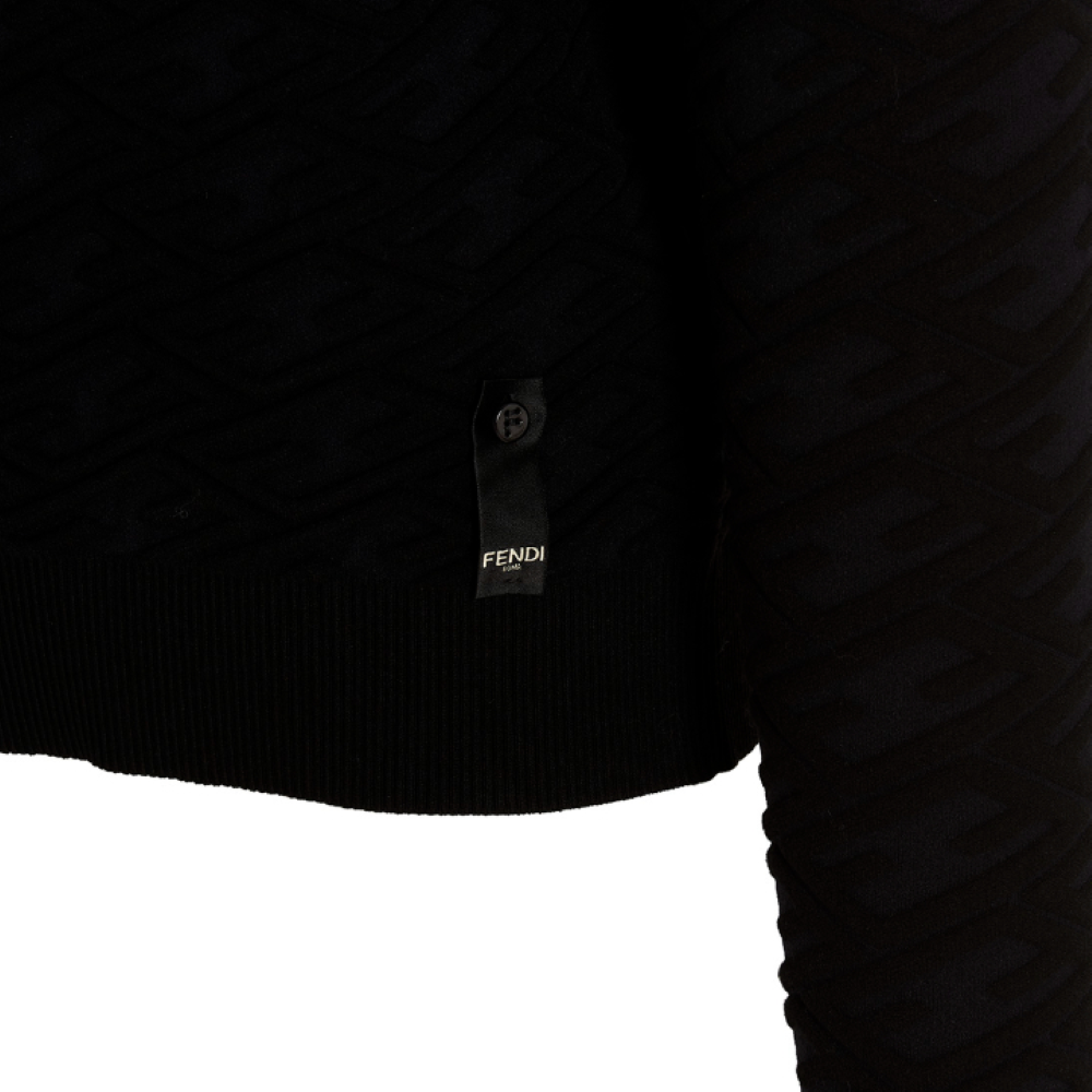 Purchase FENDI SS23 黑色FF Logo 圓領長袖毛衣 FZX005AMBUF0QA1