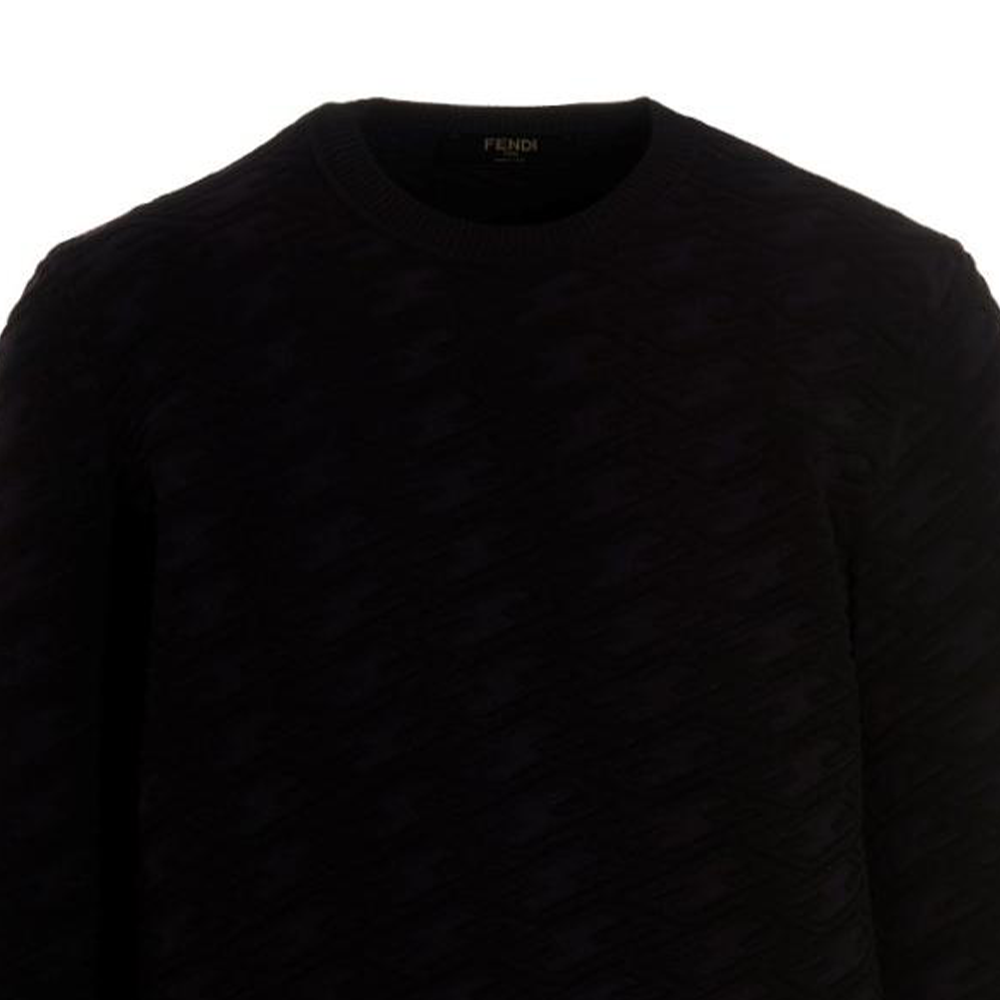 Details for FENDI SS23 黑色FF Logo 圓領長袖毛衣 FZX005AMBUF0QA1