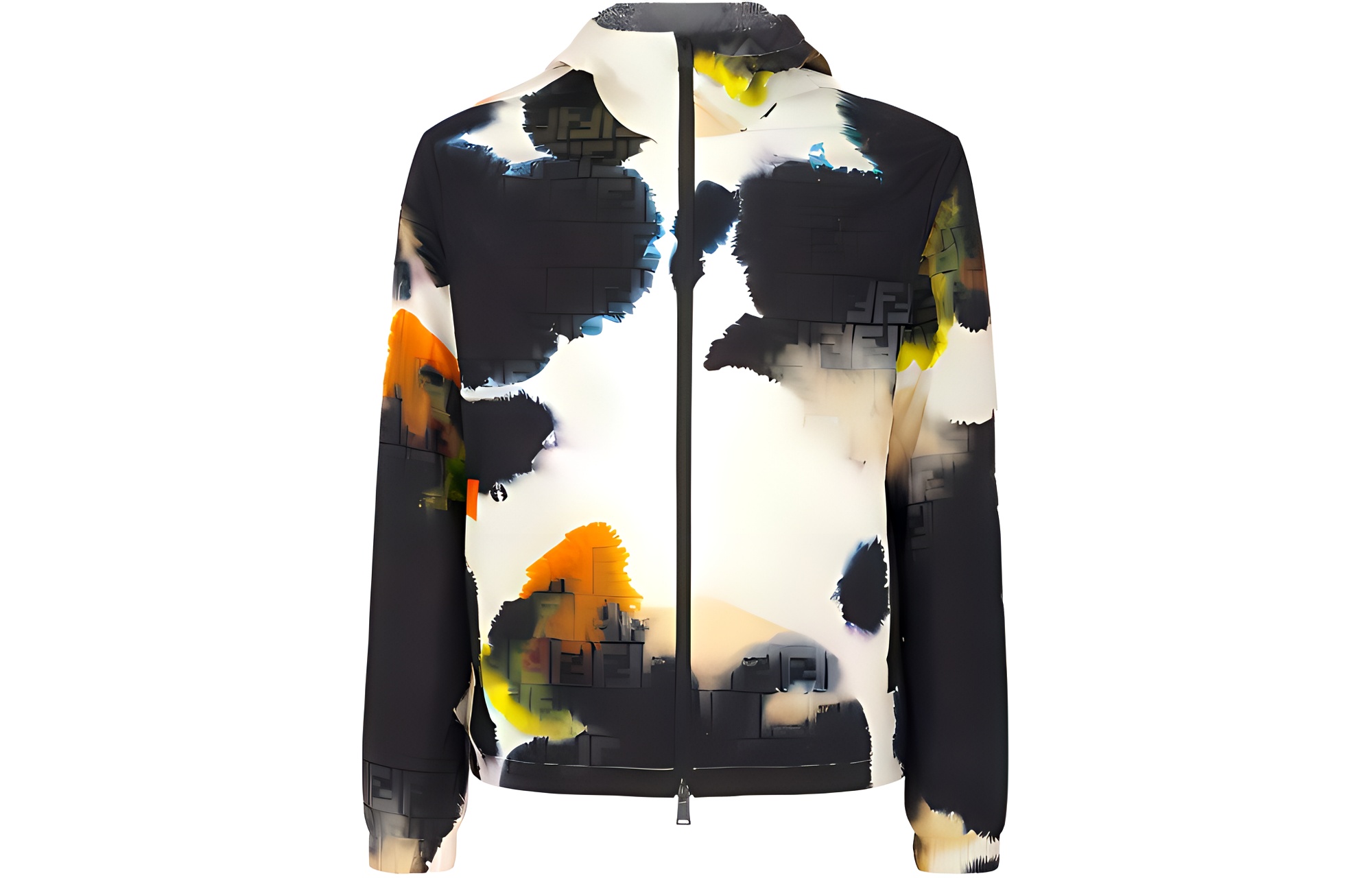 FENDI SS23 Splatter Print Zip Hoodie Jacket Multicolor for Men. FAA888AN61F1KRR