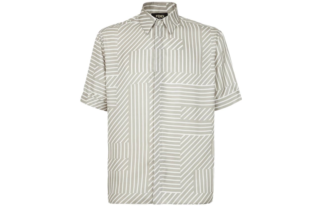 Order 芬迪 SS23 条纹短袖钮扣衬衫 米色 FS0795APQGF0QB9