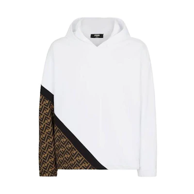 FENDI SS23 White Logo Patchwork Hoodie Casual Long Sleeve. FAF681AN67F1KRQ