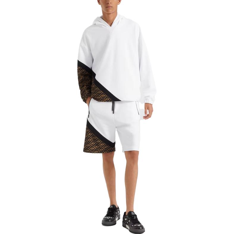 Purchase FENDI SS23 白色Logo拼接連帽上衣 休閒長袖。 FAF681AN67F1KRQ