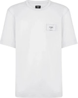 FENDI SS23 White Short Sleeve T-Shirt with Embroidered Logo Patch for Men. FY0894A9RLF0WA0 FENDI SS23 White Short Sleeve T-Shirt with Embroidered Logo Patch for Men. FY0894A9RLF0WA0