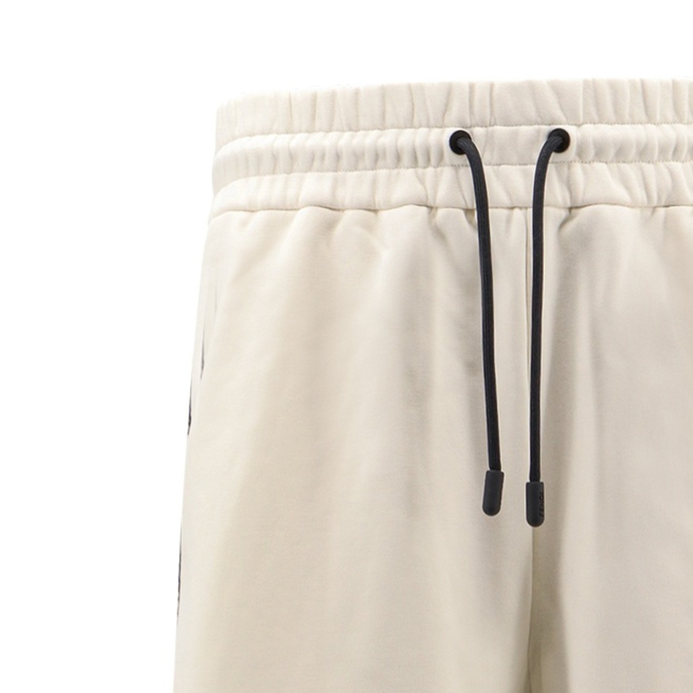 Purchase FENDI SS24  Beige Mid-Rise Letter Print Straight Relaxed Shorts. FAB910AR58F0RQ0