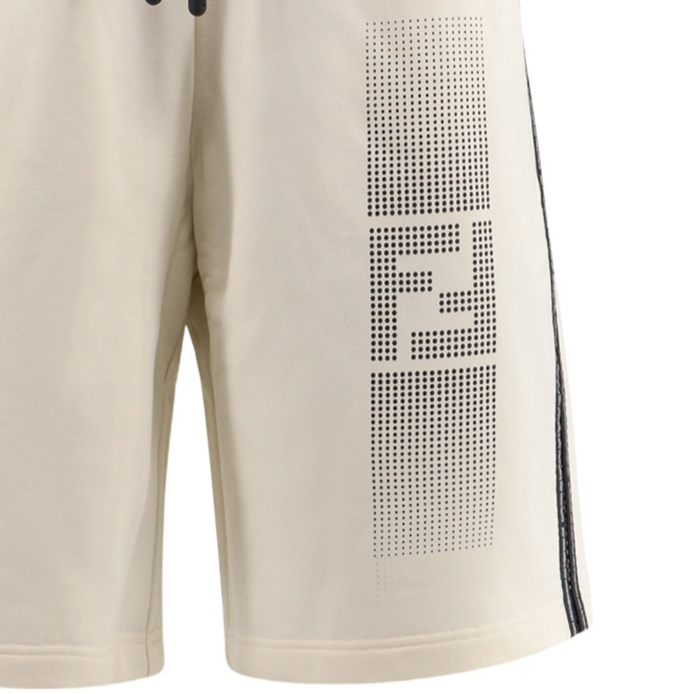 Sizing FENDI SS24  Beige Mid-Rise Letter Print Straight Relaxed Shorts. FAB910AR58F0RQ0
