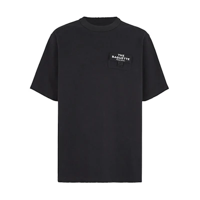 FENDI SS24 Black Letter Print Crewneck T-Shirt FY1240AOFNF0QA1