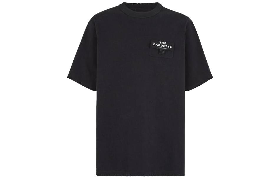FENDI SS24  Black Letter Print Crewneck T-Shirt FY1240AOFNF0QA1 圖 2