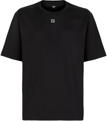 フェンディ SS24 ブラックロゴアプリケ ルーズフィットTシャツ. FY0936ARYYF0QA1 Buy フェンディ SS24 ブラックロゴアプリケ ルーズフィットTシャツ. FY0936ARYYF0QA1