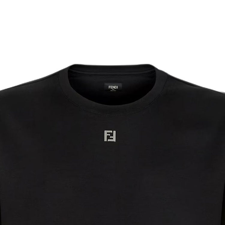 Sizing フェンディ SS24 ブラックロゴアプリケ ルーズフィットTシャツ. FY0936ARYYF0QA1