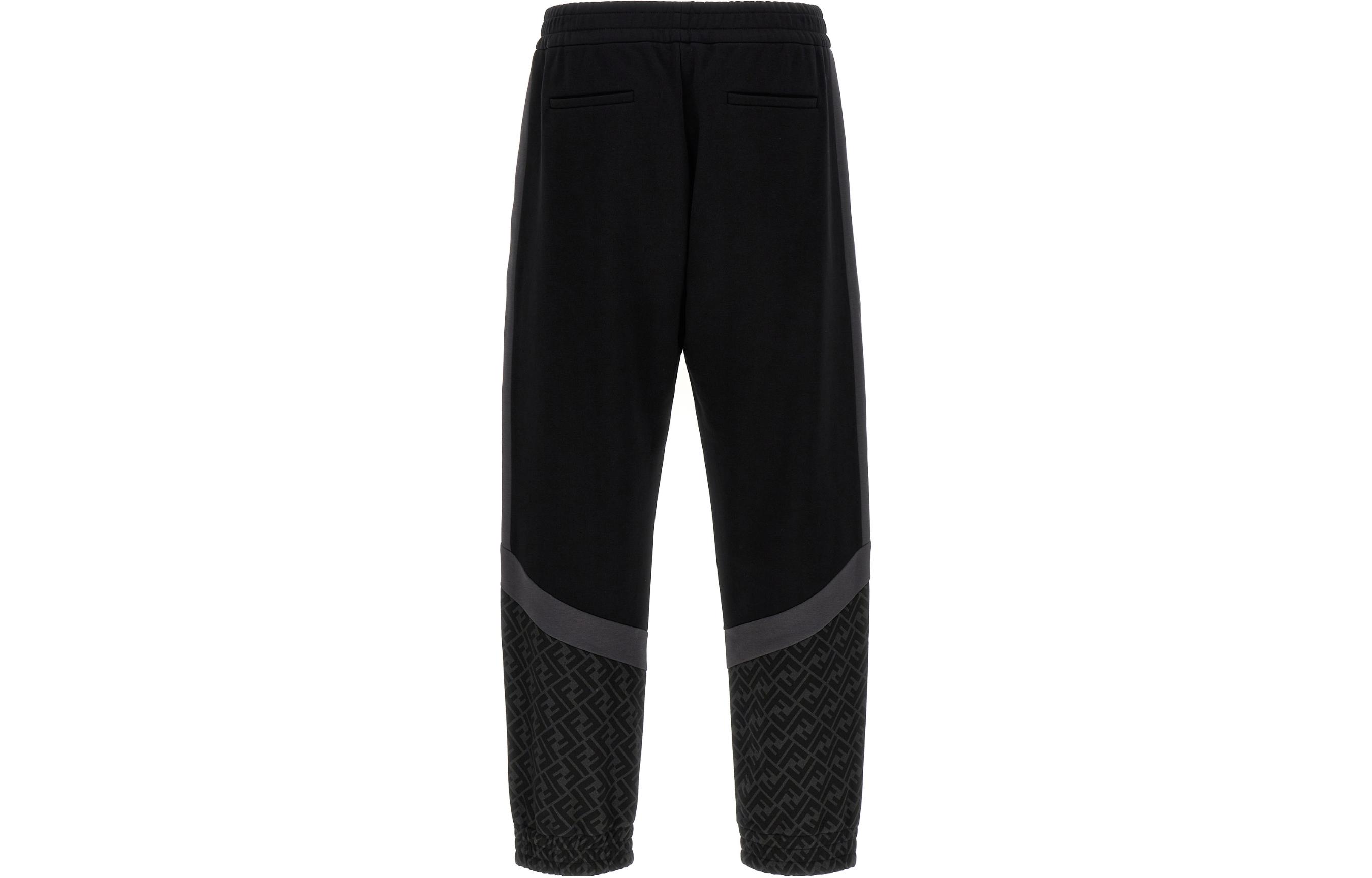 Lookbook FENDI SS24 黑色標誌休閒運動長褲 FAB645AN67F1N6F