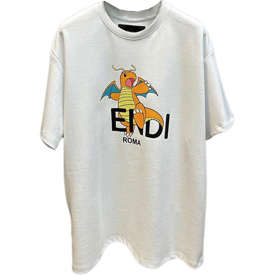 Sizing 芬迪 SS24 黑色卡通印花标志休闲圆领T恤 FY1144AQJLF0QA1