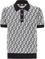 FENDI SS24 Black Logo Print Casual Knit Short Sleeve Shirt. FZC349AR85F0QA1 FENDI SS24 Black Logo Print Casual Knit Short Sleeve Shirt. FZC349AR85F0QA1