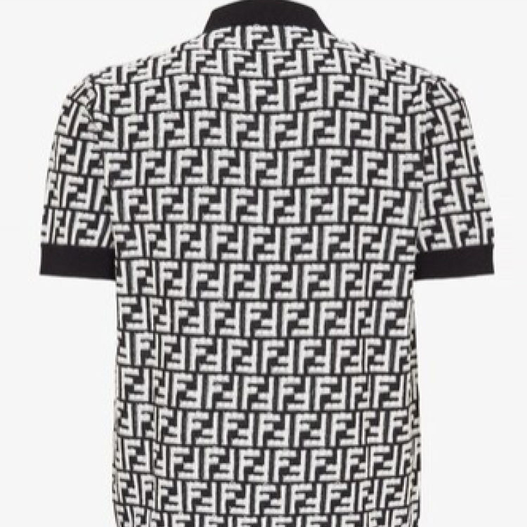 Cheap FENDI SS24 Kaos Santai Rajut Lengan Pendek Hitam dengan Logo Print. FZC349AR85F0QA1