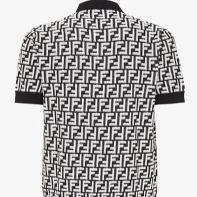 FENDI SS24 Black Logo Print Casual Knit Short Sleeve Shirt. FZC349AR85F0QA1 Cheap FENDI SS24 Black Logo Print Casual Knit Short Sleeve Shirt. FZC349AR85F0QA1