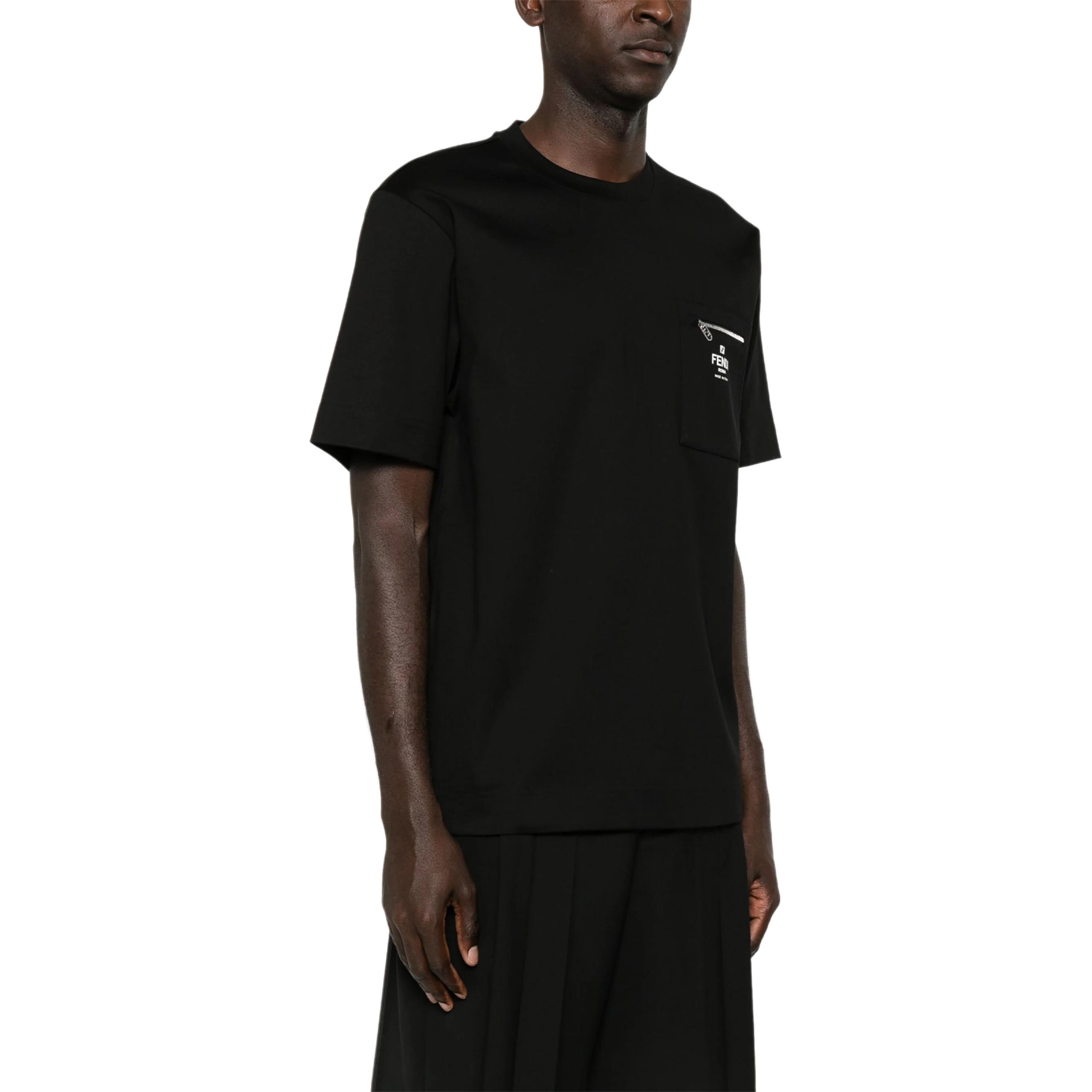 Purchase FENDI SS24 黑色印花寬鬆休閒圓領短袖T恤。 FY0936ARYRF0QA1