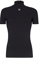 FENDI SS24 Black Solid Ribbed Turtleneck Slim Fit Knit Shirt. FY1281AR6SF0QA1 FENDI SS24 Black Solid Ribbed Turtleneck Slim Fit Knit Shirt. FY1281AR6SF0QA1