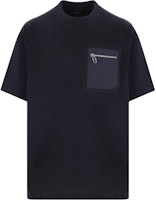 FENDI SS24 Blue Crewneck T-Shirt with Zip Pocket Detail FY1257APM4F0QG0 FENDI SS24 Blue Crewneck T-Shirt with Zip Pocket Detail FY1257APM4F0QG0