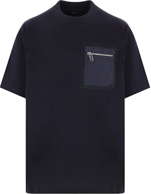 FENDI SS24 藍色拉鍊口袋細節圓領T恤 FY1257APM4F0QG0 Buy FENDI SS24 藍色拉鍊口袋細節圓領T恤 FY1257APM4F0QG0