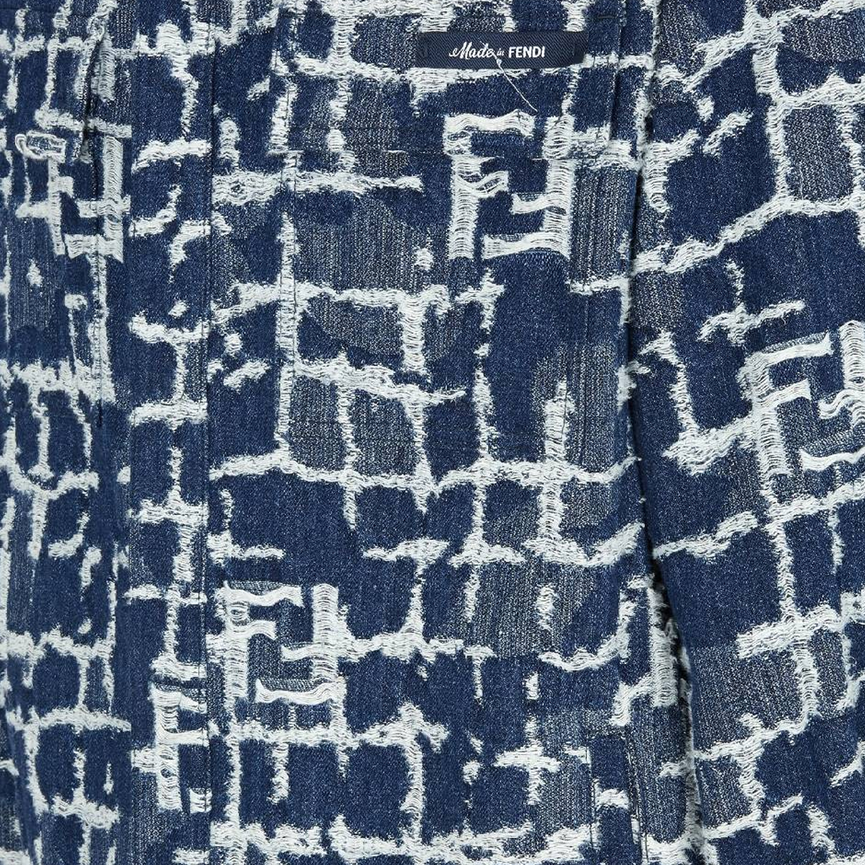 Purchase フェンディ SS24 ブルーデニムジャケット ロゴ付き ボタンアップ リラックスフィット FW1292AR9NF0UV2