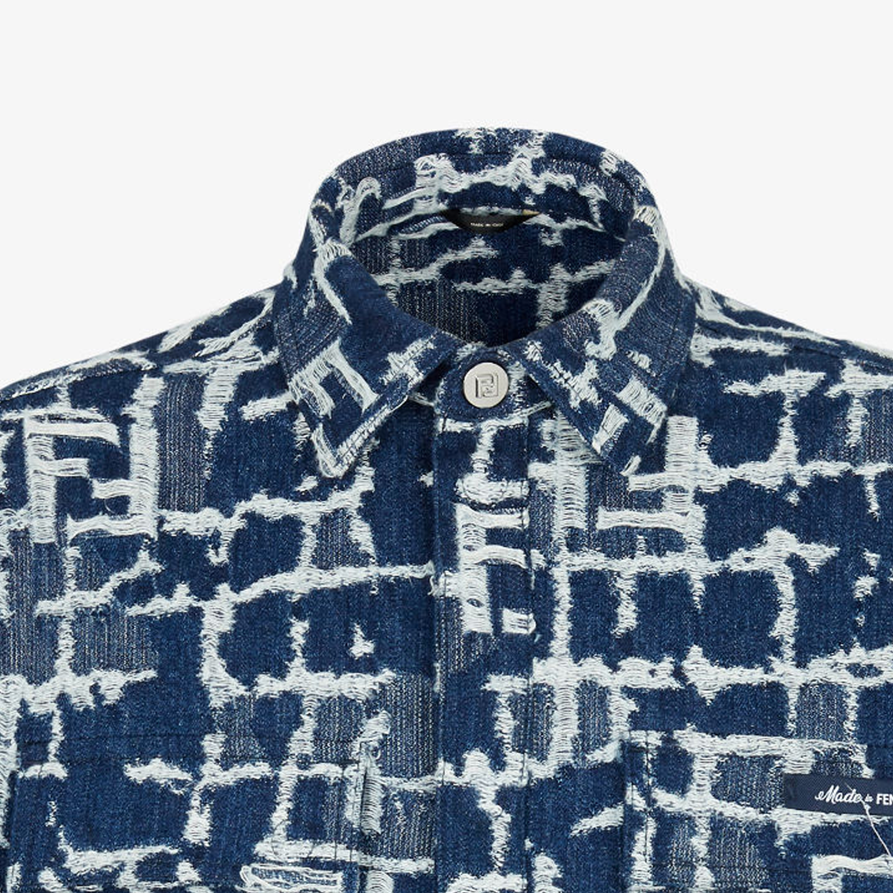 Details for フェンディ SS24 ブルーデニムジャケット ロゴ付き ボタンアップ リラックスフィット FW1292AR9NF0UV2