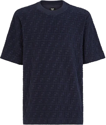 FENDI SS24 Baju-T Biru Longgar Logo Timbol Leher Bulat. FY0936ARYPF0QB0 Buy FENDI SS24 Baju-T Biru Longgar Logo Timbol Leher Bulat. FY0936ARYPF0QB0
