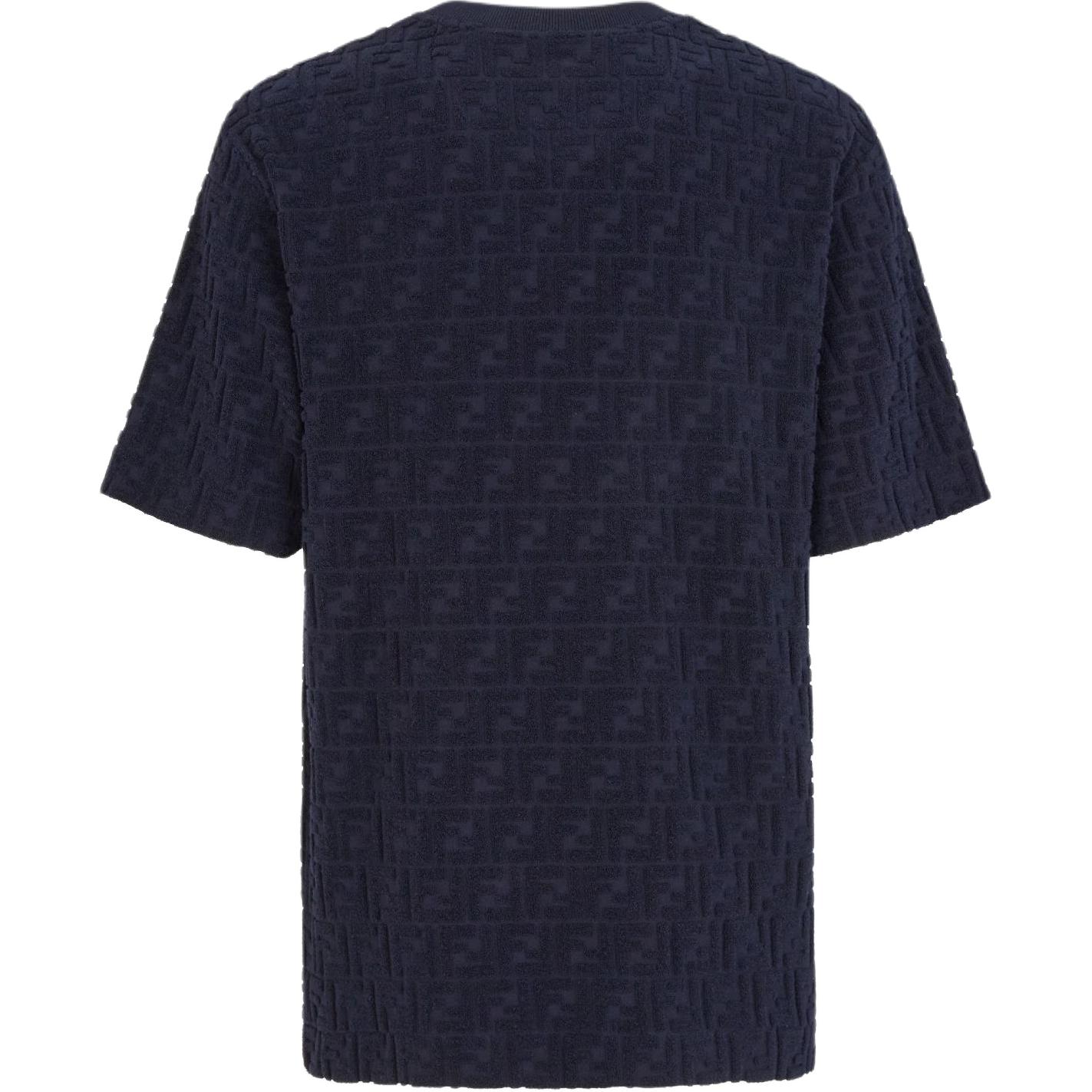 FENDI SS24  Blue Logo Embossed Loose Fit Crewneck T-Shirt. FY0936ARYPF0QB0 圖 3