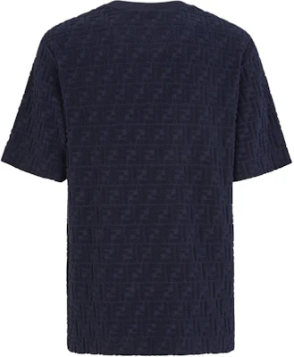 FENDI SS24 Baju-T Biru Longgar Logo Timbol Leher Bulat. FY0936ARYPF0QB0 Lookbook FENDI SS24 Baju-T Biru Longgar Logo Timbol Leher Bulat. FY0936ARYPF0QB0