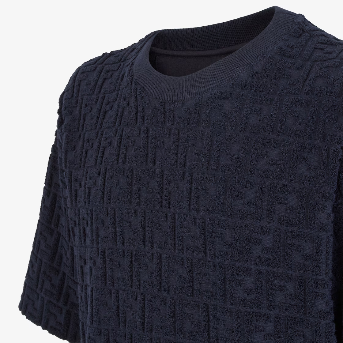 FENDI SS24  Blue Logo Embossed Loose Fit Crewneck T-Shirt. FY0936ARYPF0QB0 圖 4