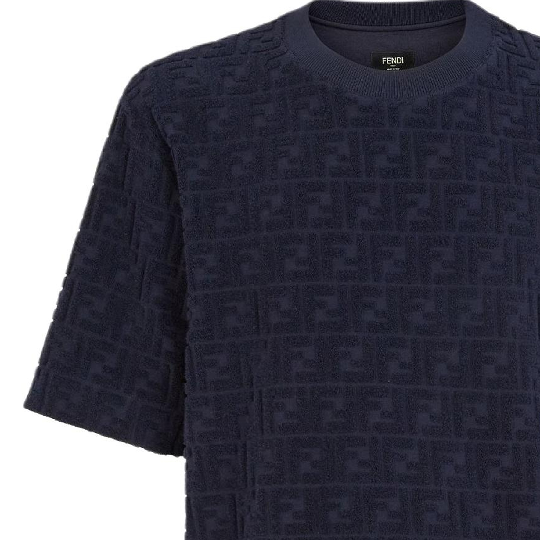 FENDI SS24  Blue Logo Embossed Loose Fit Crewneck T-Shirt. FY0936ARYPF0QB0 圖 5