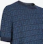 Shop FENDI SS24 藍色標誌針織短袖圓領休閒上衣 FZY443AO5JF0GCT