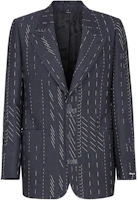 Order FENDI SS24 Blue Logo Patch Jacquard Single-Breasted Blazer. FJ0768AR91F03LQ