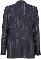 Lookbook FENDI SS24 Blue Logo Patch Jacquard Single-Breasted Blazer. FJ0768AR91F03LQ