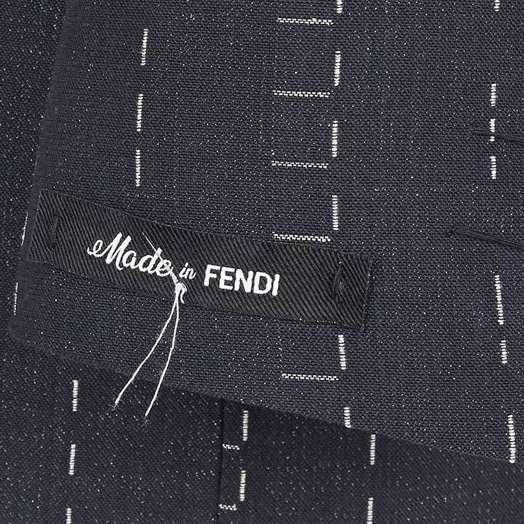 Purchase FENDI SS24 蓝色标志贴花提花单排扣西装外套 FJ0768AR91F03LQ