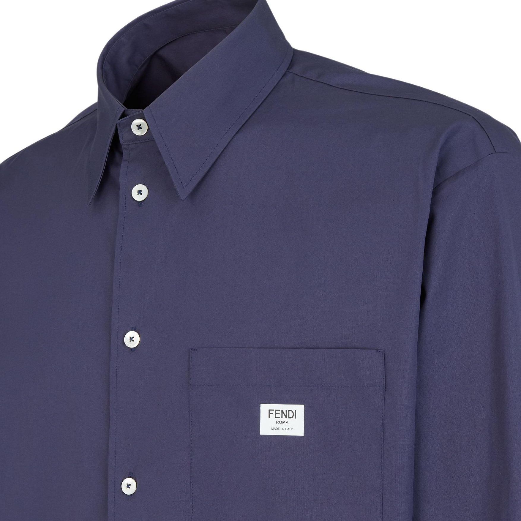 FENDI SS24  Blue Solid Color Long Sleeve Button-Up Shirt. FS1285ARXOF04V6 圖 4