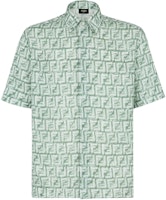 FENDI SS24 Green Short Sleeve Shirt with All-Over Logo Print. FS0795AR62F1MTQ FENDI SS24 Green Short Sleeve Shirt with All-Over Logo Print. FS0795AR62F1MTQ