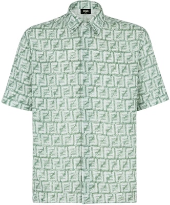 FENDI SS24 Green Short Sleeve Shirt with All-Over Logo Print. FS0795AR62F1MTQ Buy FENDI SS24 Green Short Sleeve Shirt with All-Over Logo Print. FS0795AR62F1MTQ