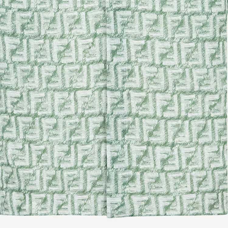 Purchase FENDI SS24  Green Short Sleeve Shirt with All-Over Logo Print. FS0795AR62F1MTQ