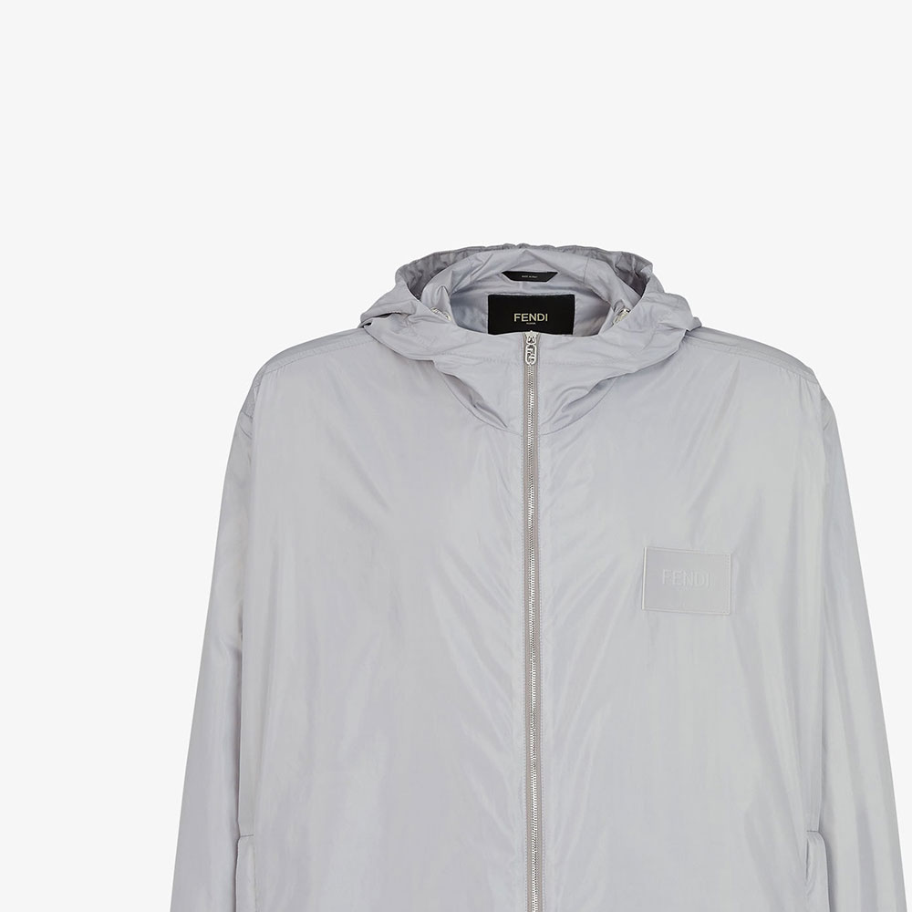 Details for 芬迪 SS24 灰色徽标贴饰拉链连帽夹克外套. FAA935ARY6F0HH3