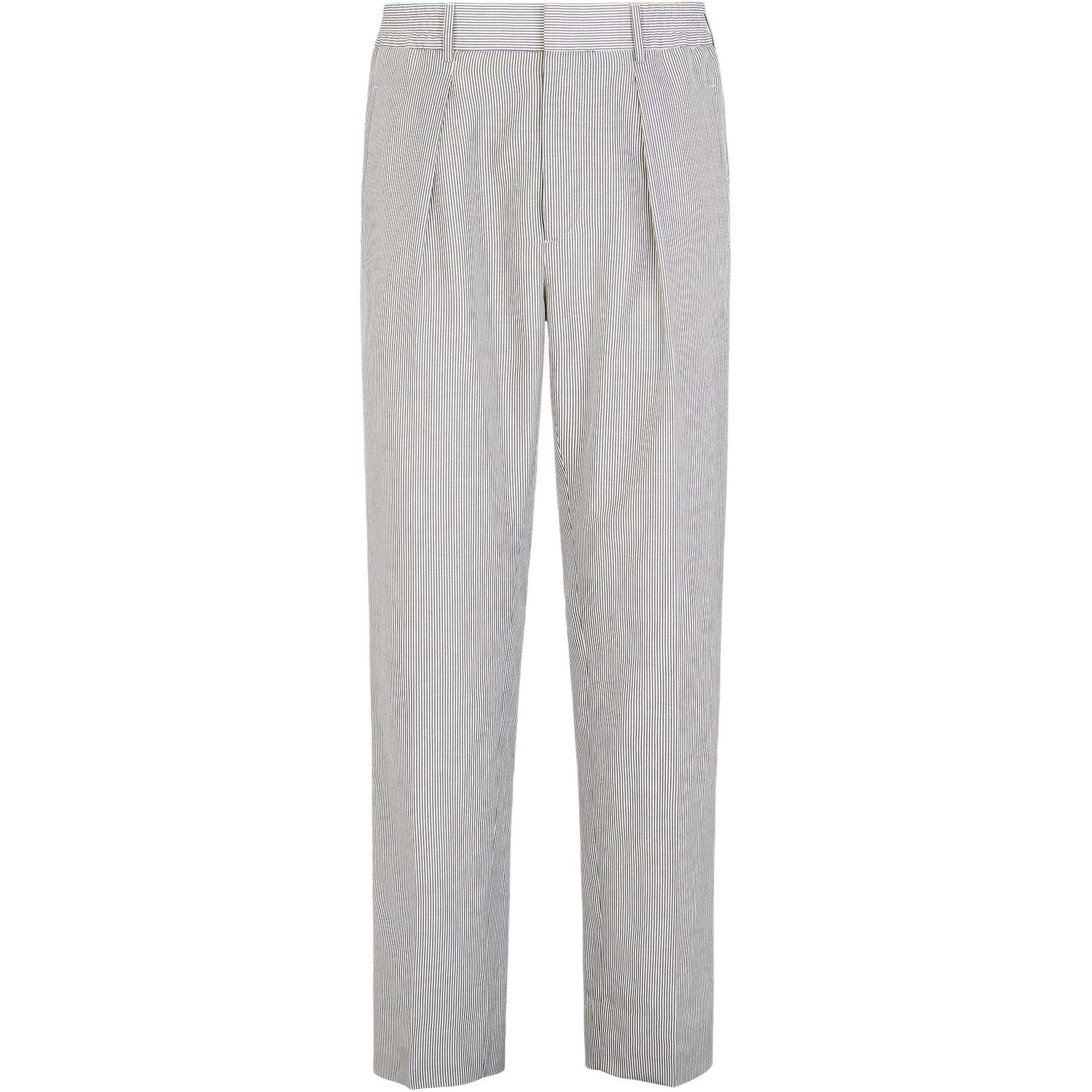 FENDI SS24  Grey Striped Straight-Leg Zipper Casual Pants with Side Pockets FB0767ARX1F1NIQ