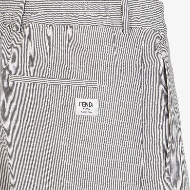 Shop 芬迪 SS24 灰色条纹直筒拉链休闲裤带侧口袋 FB0767ARX1F1NIQ