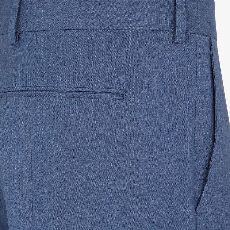 FENDI SS24  Solid Color Mid-Rise Pleated Straight Pants Blue FB0961ASCHF0QC7 圖 5