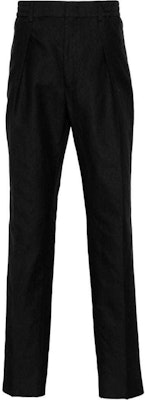 FENDI SS24 Solid Textured Pleated Slim Tapered Pants Black. FB0767AR9DF0QA1 Order FENDI SS24 Solid Textured Pleated Slim Tapered Pants Black. FB0767AR9DF0QA1